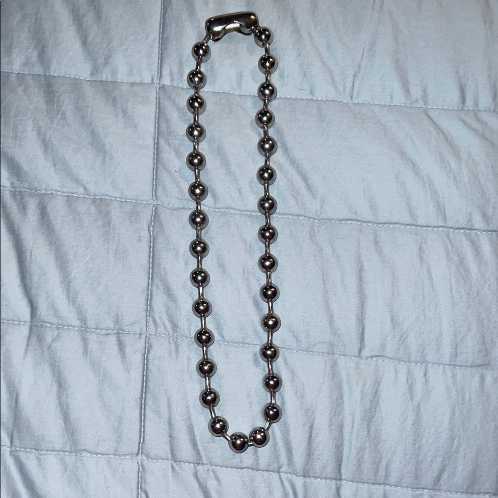 Classic Silver Ball Bead Necklace